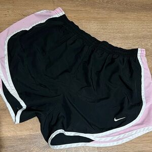 Nike Black Athletic Shorts with Pink Panels